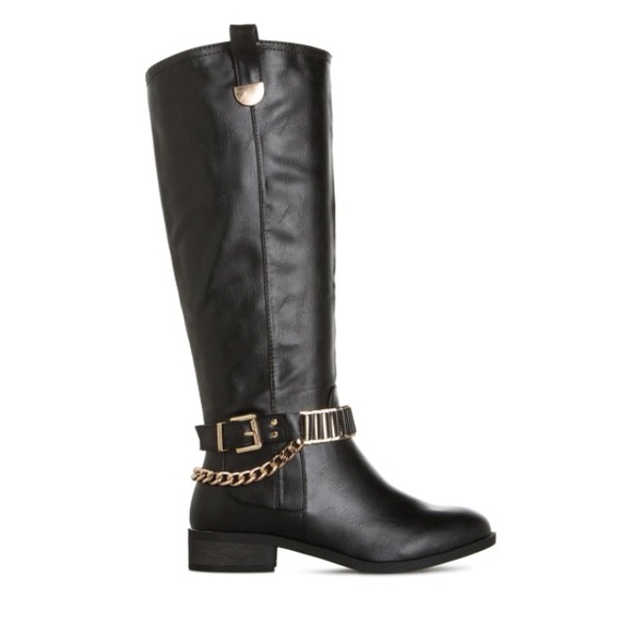 Shoe Dazzle Shoes - NIB Sz 6 Shoe Dazzle Black Faux Leather Moto Boots